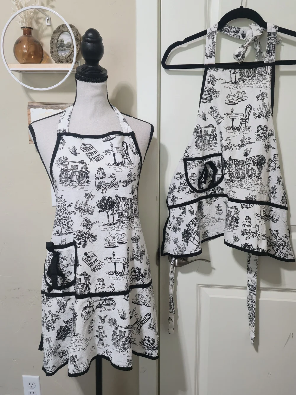 Boston Color French Country Poodle Café Aprons Adult Child Se Cotton Baking Tea